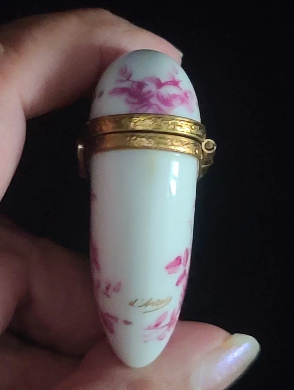 Vtg Ancienne Manufacture Royale d'Artois Limoges Heart Trinket Box Pink Roses